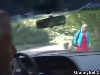 Car Driver Bangs Old hooker